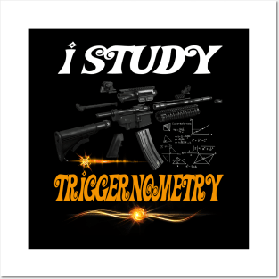 Men's I Study Triggernometry Gun On Back,perfect gift Posters and Art